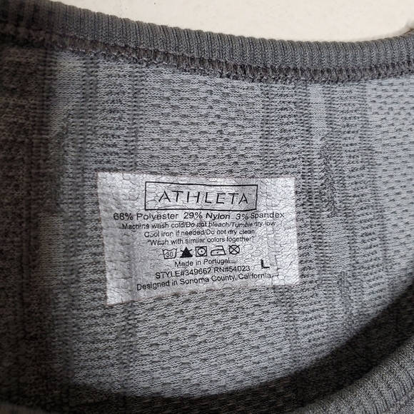 Athleta Fastest Track Gray Camo Print Seamless Short Sleeve Top - Picture 9 of 9